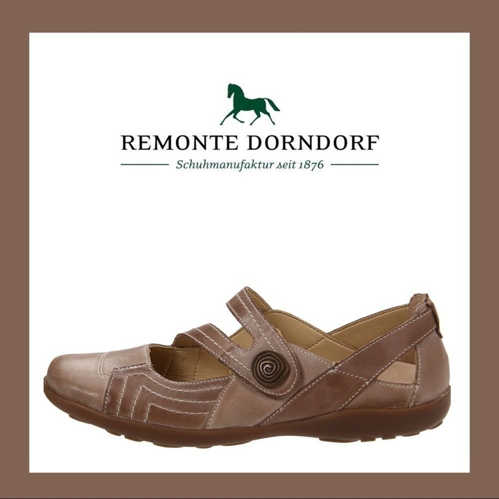 Remonte Dorndorf Leather Loafers in White Kiesel/Clay with Strap Size 40